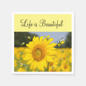 Zonnebloem Bumblebeipapier Napkins Servet (Voorkant)