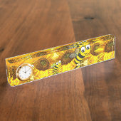 Zonnebloem Bumblebeitdesk Naambordje (Zijkant)