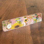 Zonnebloem Bumblebeitdesk Naambordje (Zijkant)