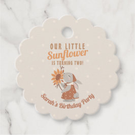 Zonnebloem Bunny Spring Birthday Bedankjes Labels