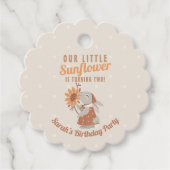 Zonnebloem Bunny Spring Birthday Bedankjes Labels (Voorkant)