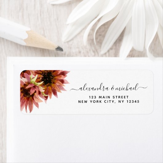 Zonnebloem Burgundy Country Waterverf Weddenschap Etiket (Insitu)