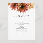 Zonnebloem Burgundy Country Waterverf Weddenschap Menu (Voorkant)