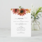 Zonnebloem Burgundy Country Waterverf Weddenschap Menu (Staand voorkant)