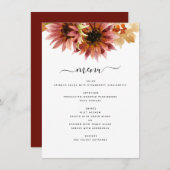 Zonnebloem Burgundy Country Waterverf Weddenschap Menu (Voorkant / Achterkant)