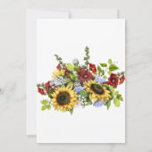 Zonnebloem Burgundy Gold Lijst Vrijgezellenfeest Kaart (Achterkant)