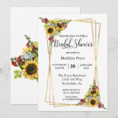 Zonnebloem Burgundy Gold Lijst Vrijgezellenfeest Kaart (Voorkant / Achterkant)