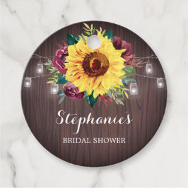 Zonnebloem Burgundy Jar Wood Vrijgezellenfeest Bedankjes Labels