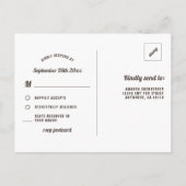 Zonnebloem Burlap en Kant Bruiloft RSVP Briefkaart (Achterkant)