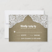 Zonnebloem Burlap en Kant Bruiloft RSVP Kaarten Kaartje (Achterkant)