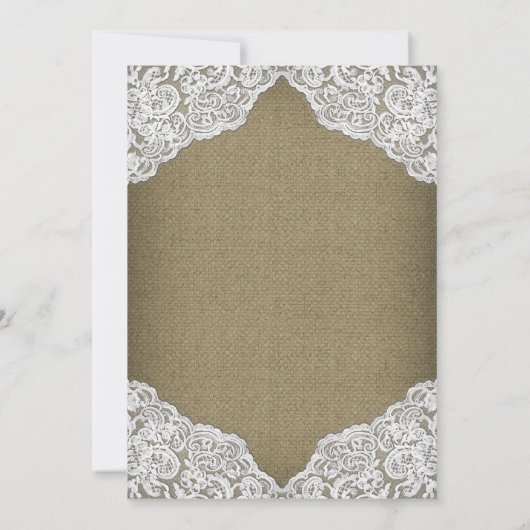 Zonnebloem Burlap en Kant Bruiloft Uitnodigingen (Achterkant)