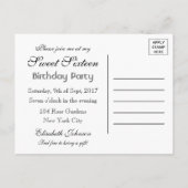 Zonnebloem Burlap & Lace Sweet 16 Verjaardag Uitno Uitnodiging Briefkaart (Achterkant)