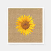 Zonnebloem Burlap rustieke bruiloft Servet (Voorkant)