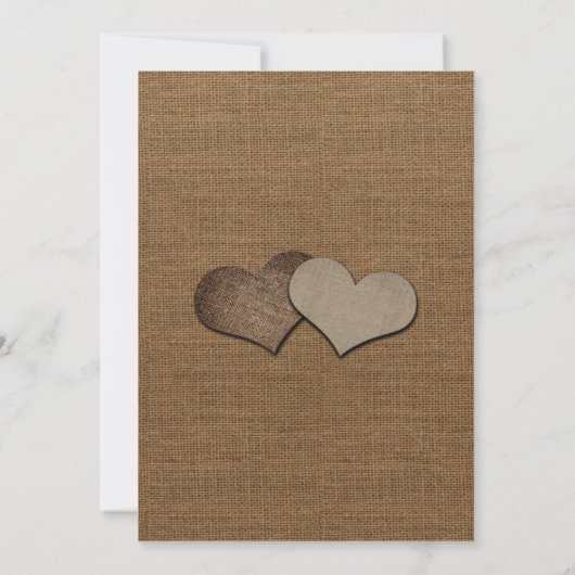 Zonnebloem Burlap Wedding Invitations Kaart (Achterkant)