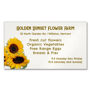 Zonnebloem Business Cards voor Boerenstand Visitekaartje Magneet