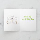 Zonnebloem Butterflies Kop op Wenskaart Kaart (Binnen)