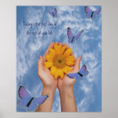 Zonnebloem Butterflies Poster (Voorkant)