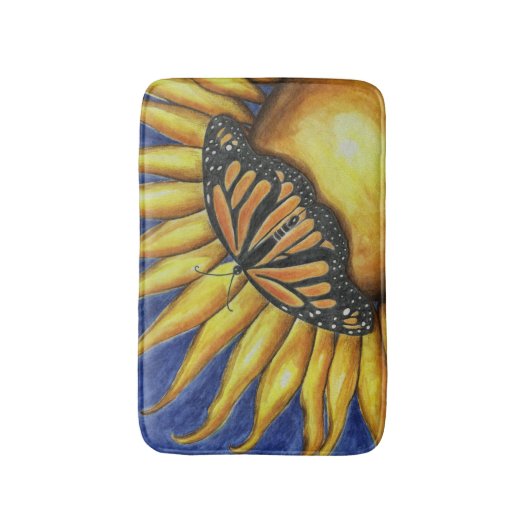 Zonnebloem Butterfly Bath Mat (Voorkant Verticaal)