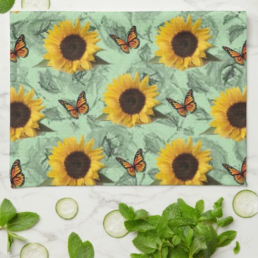 Zonnebloem Butterfly Kitchen Towel Theedoek (Gevouwen)