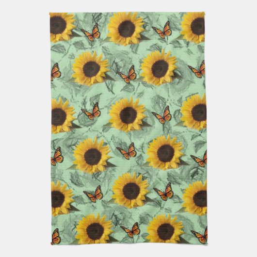 Zonnebloem Butterfly Kitchen Towel Theedoek (Verticaal)