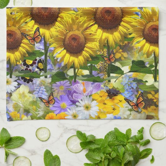 Zonnebloem Butterfly Kitchen Towel Theedoek (Gevouwen)