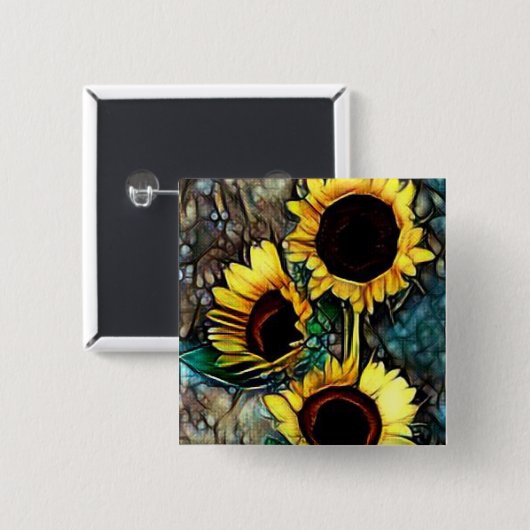 Zonnebloem Button (Voorkant /achterkant)