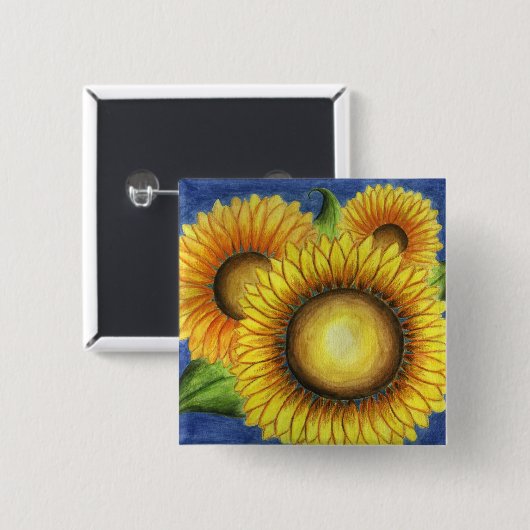 Zonnebloem Button pin (Voorkant /achterkant)