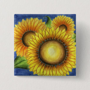 Zonnebloem Button Pin