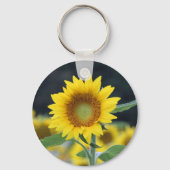 Zonnebloem Button Sleutelhanger (Voorkant)