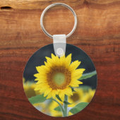 Zonnebloem Button Sleutelhanger (Voorkant)