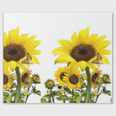 Zonnebloem Buttterfly Matte Wrapping Paper Cadeaupapier (Vlak)