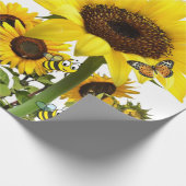 Zonnebloem Buttterfly Matte Wrapping Paper Cadeaupapier (Hoek)
