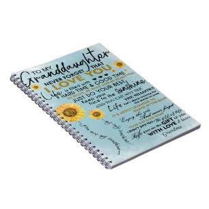 Zonnebloem cadeau aan mijn kleindochter notitieboek