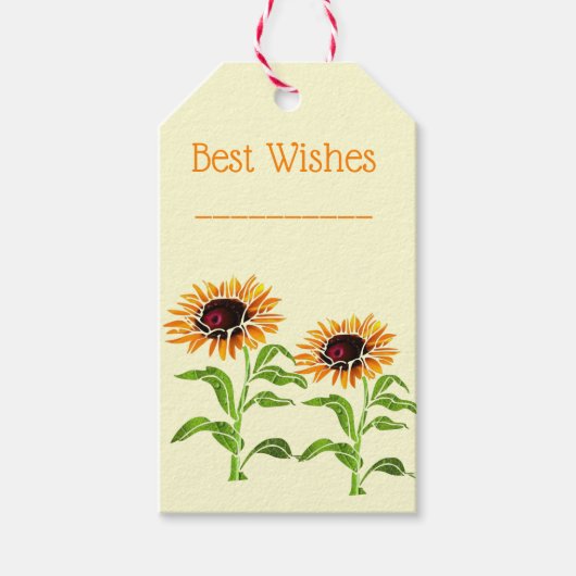 Zonnebloem Cadeaubijsluiters Cadeaulabel (Voorkant)