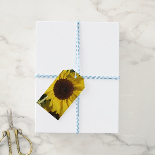 Zonnebloem Cadeaulabel (Met Touw)