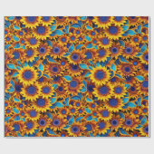 Zonnebloem cadeaupapier (Vlak)