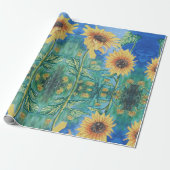 Zonnebloem Cadeaupapier (Uitgerold)