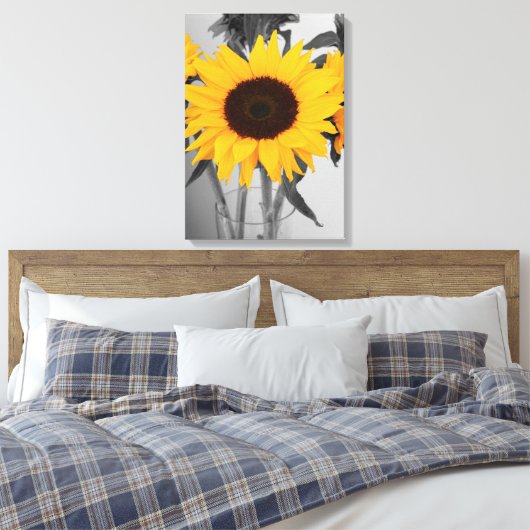 Zonnebloem Canvas Afdruk (Insitu (Slaapkamer))
