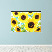 Zonnebloem Canvas Afdruk (Insitu (Houten vloer))