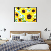 Zonnebloem Canvas Afdruk (Insitu (Slaapkamer))