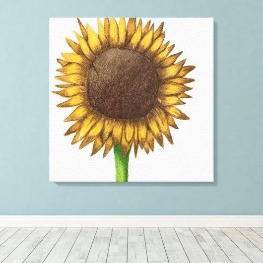 zonnebloem canvas afdruk (Insitu (Houten vloer))