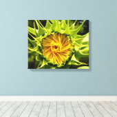 Zonnebloem Canvas Afdruk (Insitu (Houten vloer))