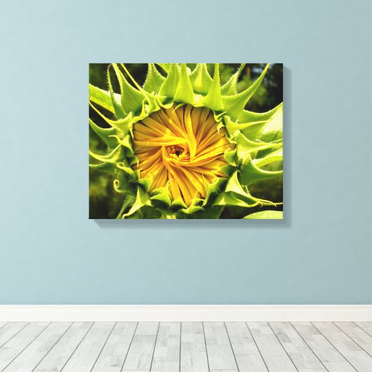 Zonnebloem Canvas Afdruk (Insitu (Houten vloer))