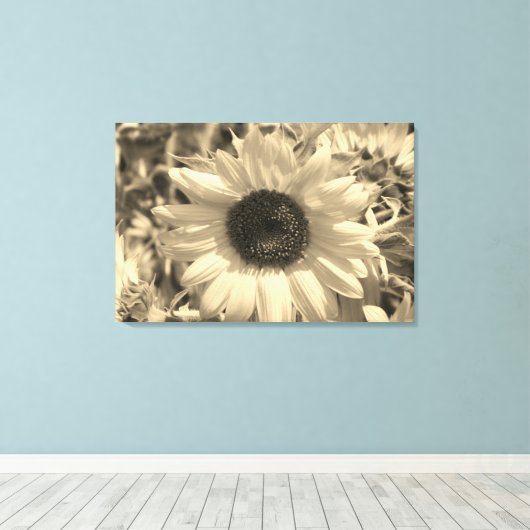 zonnebloem canvas afdruk (Insitu (Houten vloer))