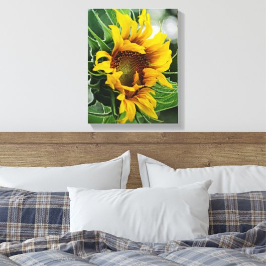 Zonnebloem Canvas Afdruk (Insitu (Slaapkamer))