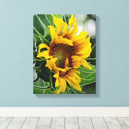 Zonnebloem Canvas Afdruk (Insitu (Houten vloer))