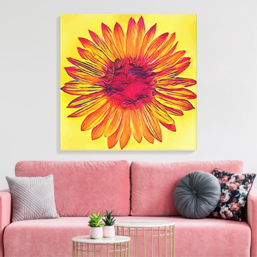 zonnebloem canvas afdruk (Insitu (Woonkamer))