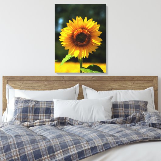 Zonnebloem Canvas Afdruk (Insitu (Slaapkamer))