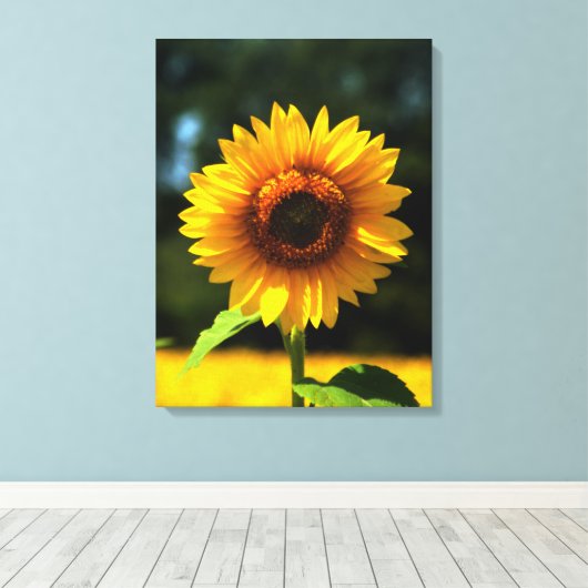 Zonnebloem Canvas Afdruk (Insitu (Houten vloer))
