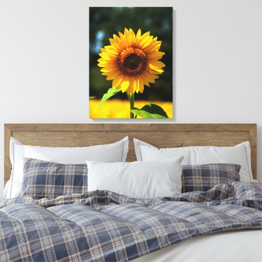 Zonnebloem Canvas Afdruk (Insitu (Slaapkamer))